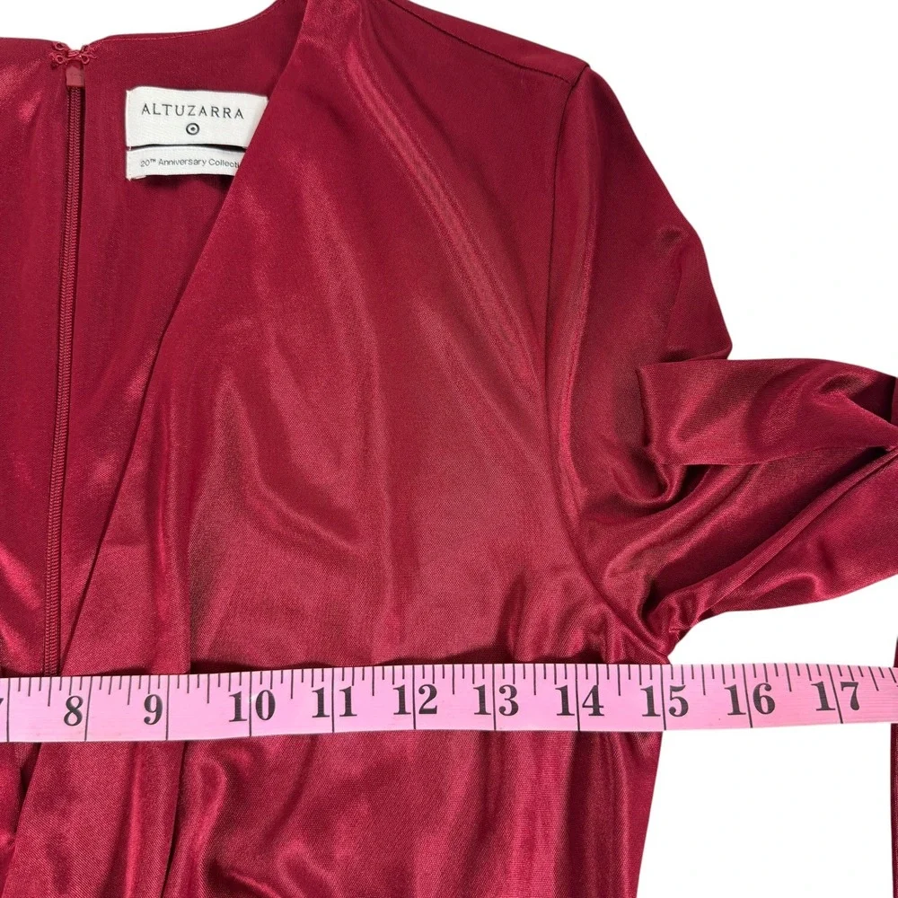 Altuzarra for Target‎ 20th Anniversary Red Satin Faux Wrap Midi Dress Small Nwot